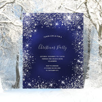 Christmas Party blue silver glitter sparkle