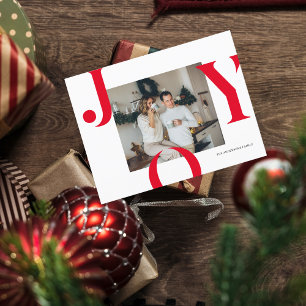 Christmas Photo Family   Red Joy Postcard