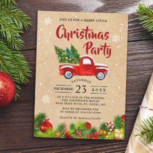 Christmas Truck A Merry Little Christmas Party Invitation