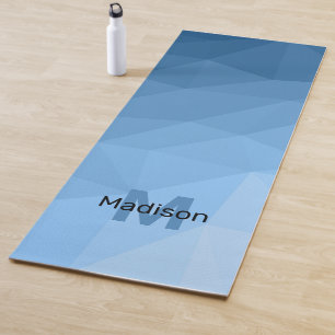 Classic Blue geometric mesh ombre pattern Monogram Yoga Mat