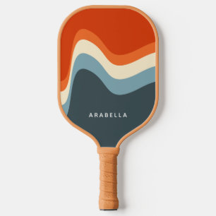 Classic Retro Wavy Lines Pickleball Paddle