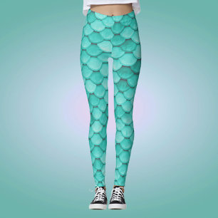 Classy Halloween Costume Mermaid Scales Pattern Leggings