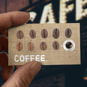 Coffee Beans Coffee Burlap Loyalty Punch