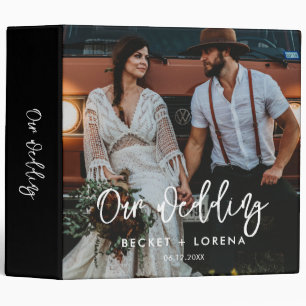 Contemporary modern wedding photo album 3 ring binder