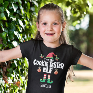 Cookie tester elf family matching christmas name T-Shirt