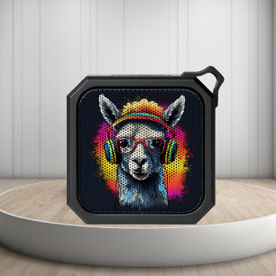 Cool Llama DJ with Headphones Bluetooth Speaker