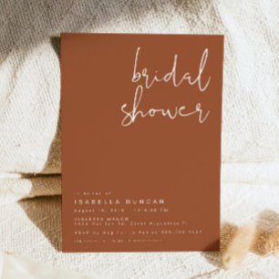 CORIANDER Burnt Orange Terracotta Bridal Shower Invitation