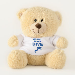 Crawl Walk Dive funny scuba diving baby teddy bear