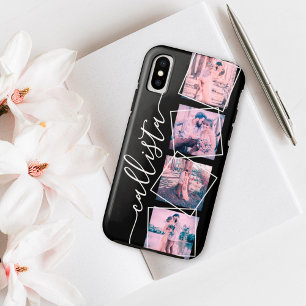 Custom 4 Photo Handwritten Monogram Name Couple iPhone X Case