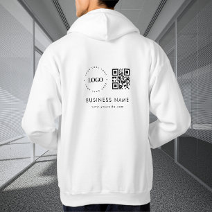 Custom Business Company Logo QR Code Scan & Text  Hoodie