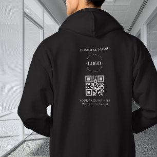 Custom Business Company Logo QR Code & Text Simple Hoodie