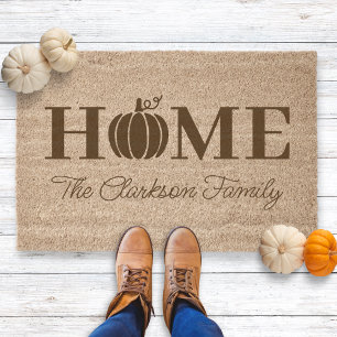 Custom Family Home Fall Pumpkin Doormat