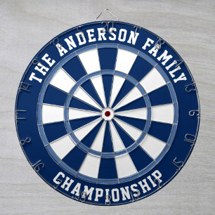 Custom Family Name Personalized Blue Dartboard