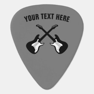 Custom guitar pick with music instrument logo