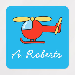 Custom kid's helicopter waterproof clothing labels