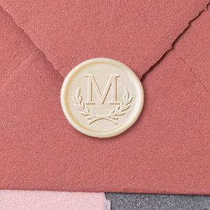 Custom Laurel Monogram Wax Seal Sticker