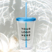 Custom Logo Acrylic Tumbler with Straw No Minimum