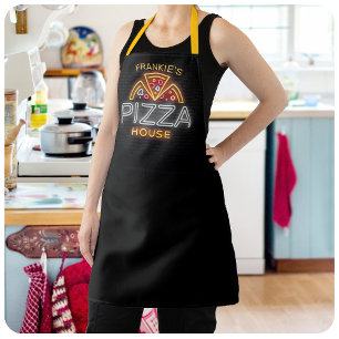 Custom NAME Neon Italian Pizzeria Pizza House Apron