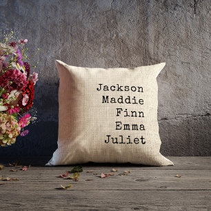 Custom Names Grandparents Mom Modern Holiday Gift Throw Pillow