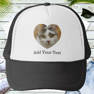 Custom Photo Text Heart Template Personalized Trucker Hat