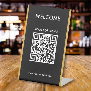 Custom QR Code Text Modern Business Pedestal Sign