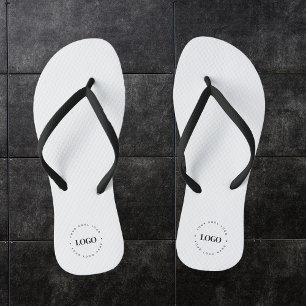 Custom Round Circle Business Logo Minimalist Plain Flip Flops