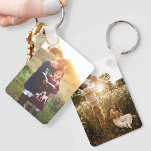 Custom Two Photo Double Sided Aluminum Keychain