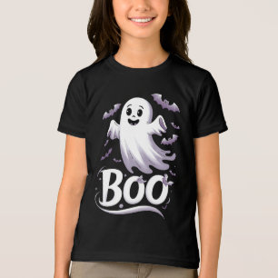 Cute Ghost and Bats 'Boo' Halloween Tri-Blend Shirt