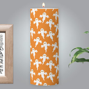 Cute Ghost Halloween Pillar Candle