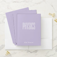 Cute Lilac Personalized School Subject Physics