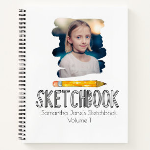 Cute personalized kid sketchbook notebook