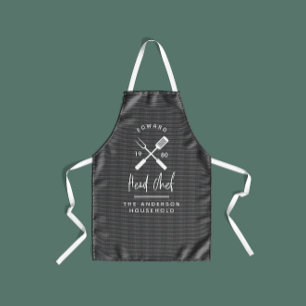 Dad head chef bbq grill Christmas birthday modern  Apron