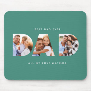 Dad photo modern typography child gift mouse pad