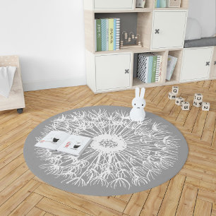 Dandelion Seed Make a Wish Round Area Rug