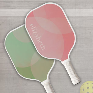 Danish Pastels Circles and Swirls with Serif Name Pickleball Paddle