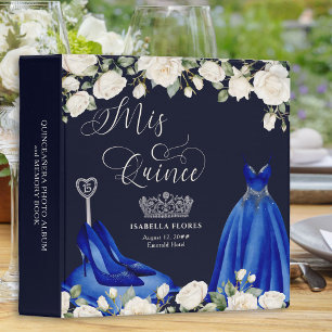 Dark Blue Quinceanera Photo Album and Planner 3 Ring Binder