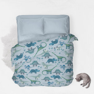 Dinosaur Pattern Blue Duvet Cover