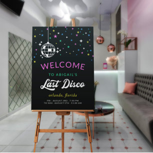 Disco Ball Bachelorette Weekend Welcome Foam Board