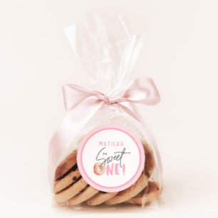 Donut sweet one 1st birthday party favor classic round sticker