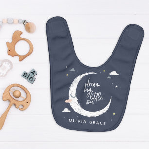 Dream big little one moon + clouds personalized baby bib