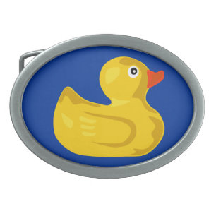 Duck in blue pond oval belt buckle