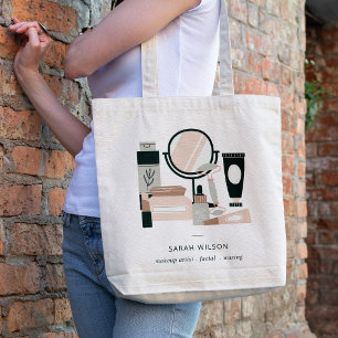 Elegant Blush Grey Makeup Artist Cosmologist Tote Bag