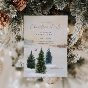 Elegant Christmas Party Woodland Invitation