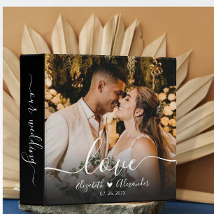 Elegant Love Script Wedding Photo Album Binder 