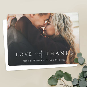 Elegant Modern Personalized Photo Wedding Thank You Card