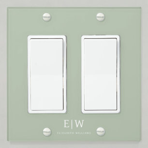 Elegant Professional Simple Monogram Minimalist Light Switch Cover