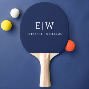 Elegant Professional Simple Monogram Minimalist Ping Pong Paddle