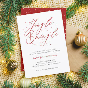 Elegant Red Jingle & Mingle Christmas Party Invitation