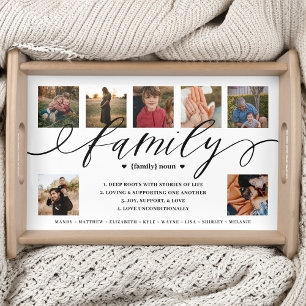 Elegant White Definition of family Photo Keepsake Serving Tray