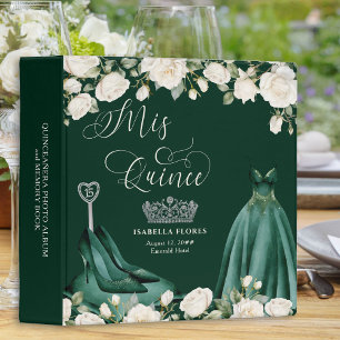 Emerald Green Quinceanera Photo Album and Planner 3 Ring Binder